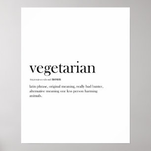 Modern vegetarian, lustig typografi. poster