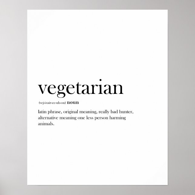 Modern vegetarian, lustig typografi. poster (Framsidan)