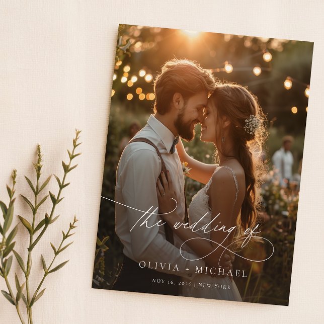 Modern Vellum Overlay Photo Wedding-inbjudan (Skapare uppladdad)