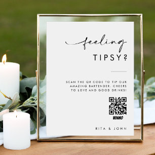 Modern Venmo tippa ditt Bartender Bröllop-tecken Poster