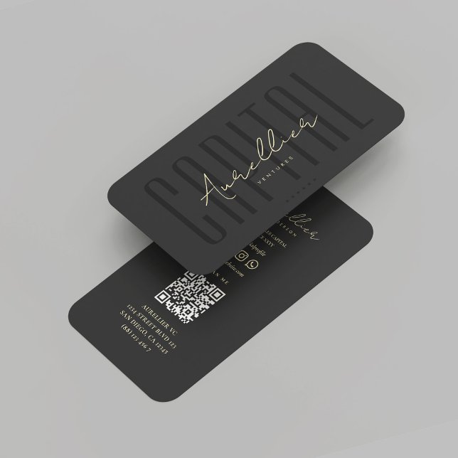 Modern Venture Capital Black Guld Professionell Visitkort (Modern Venture Capital Black Gold Professional Business Card
)