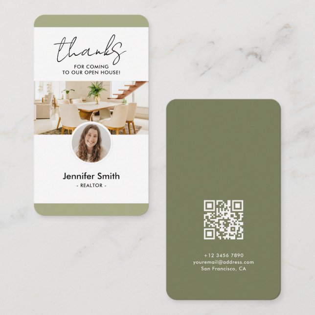 Modern verklig Gods-fotokod för Marknadsföring Visitkort (Fram/baksida)