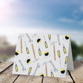 Modern Verktyg Mönster Whimsical Roligt Neck Tie Helgkort