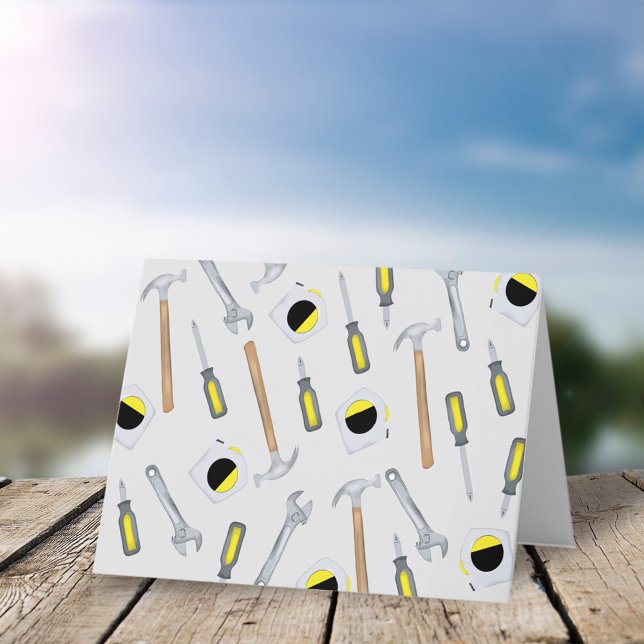 Modern Verktyg Mönster Whimsical Roligt Neck Tie Helgkort (Skapare uppladdad)