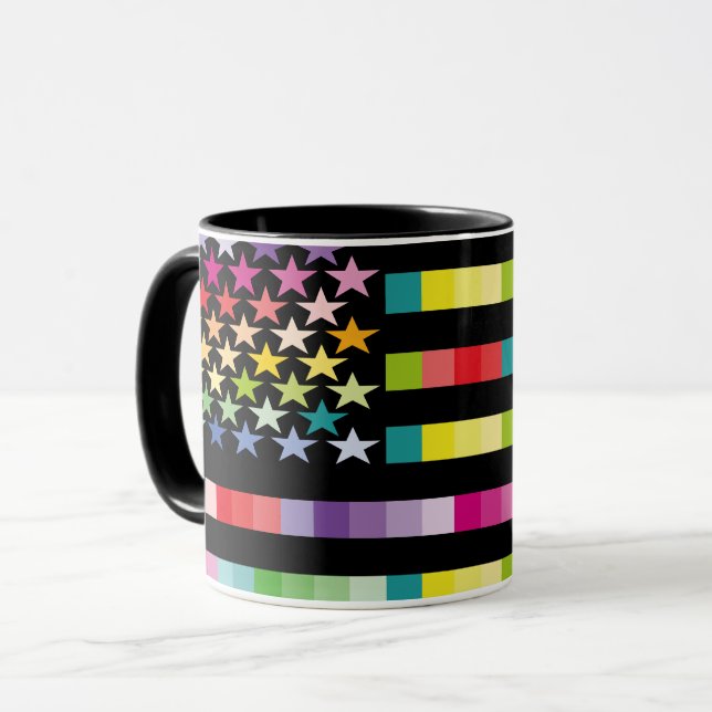 MODERN VERSION MULTICOLOR USA/EEUU FLAG MASANSER MUGG (Framsida vänster)
