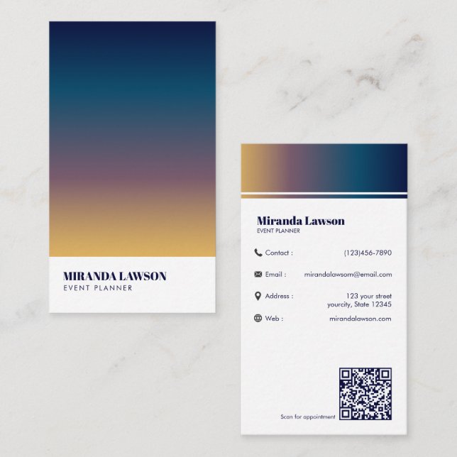 Modern Vertikal Gradient Visitkort (Fram/baksida)