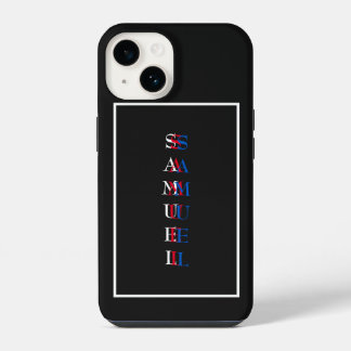 Modern Vertikal Monogram Svart Vitt