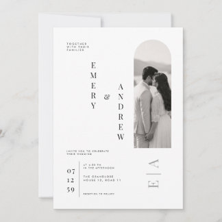 Modern Vertikal Typografi Bröllopsmall Inbjudningar