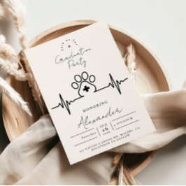 Modern Vet Med Graduation Party Inbjudningar