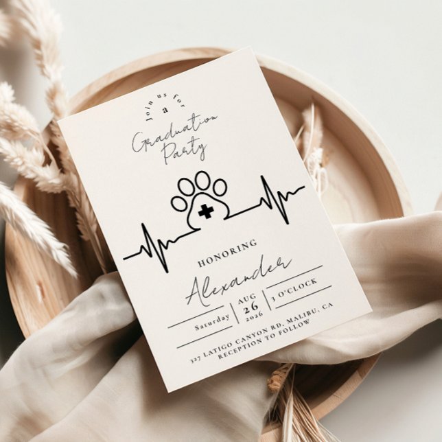 Modern Vet Med Graduation Party Inbjudningar (Skapare uppladdad)