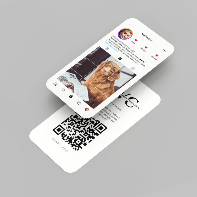 Modern VET Veterinär Instagram White Visitkort (Modern VET Veterinary Veterinarian Instagram White Business Card
)
