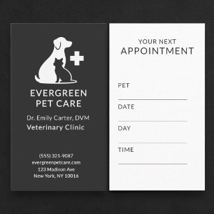 Modern veterinär djuraffärds påminnelse om möte tidsbeställning kort