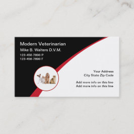 Modern veterinär Logotyp Emblem-Affärskort Visitkort