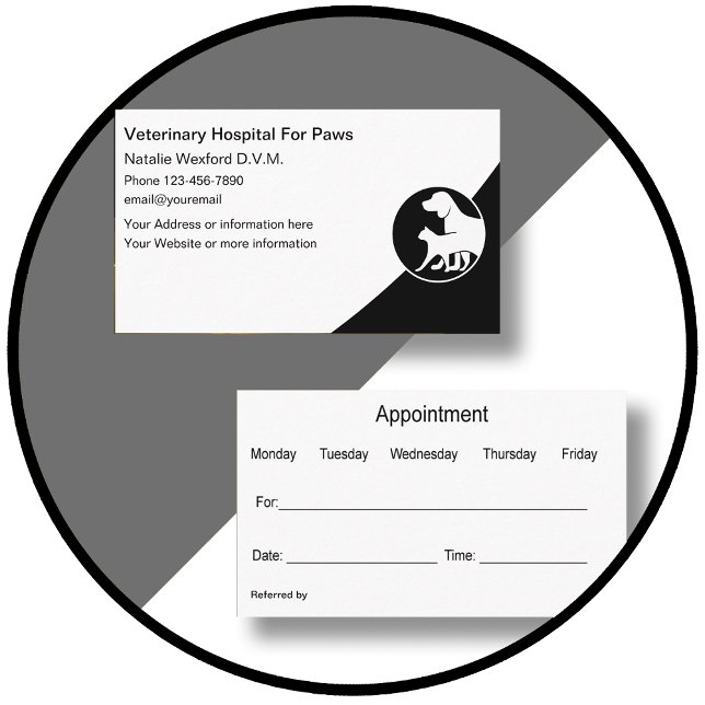 Modern veterinär tidbokning påminnelse  visitkort (Skapare uppladdad)