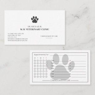 Modern Veterinär Veterinärklinik Tasslogo Tidsbeställning Kort