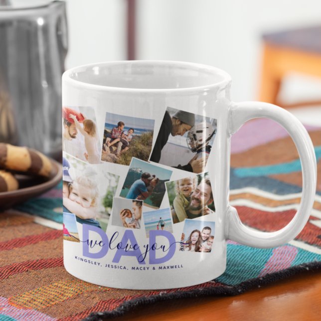 Modern 'Vi älskar dig' fotokollage Pappa Kaffemugg (Skapare uppladdad)