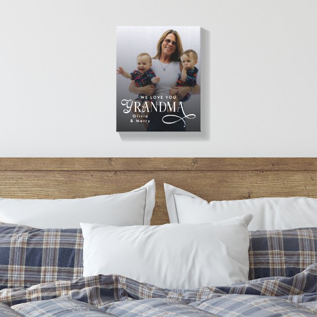 Modern Vi älskar dig mormor Foto Personlig Canvastryck (Insitu (sovrum))