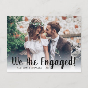 Modern Vi är Engagerade Foto Script Förlovning Meddelande Vykort
