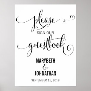Modern Vi gör Bröllop skript Guest Bok Poster sign