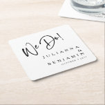 Modern Vi gör Elegant Anpassningsbar Black White B Underlägg Papper Kvadrat<br><div class="desc">Modern Vi gör Elegant Anpassningsbar  Black and White Bröllop Papper Underlägg</div>