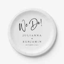 Modern vi gör Elegant Personligt bröllp White Blac