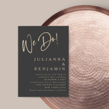 Modern vi gör Elegant Slate Black Beige Bröllop