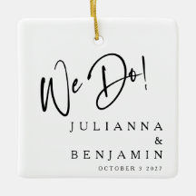 Modern Vi Gör Elegant Svart Vit Bröllops-