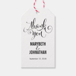 Modern Vi gör Script Bröllop Tack Märkre Presentetikett