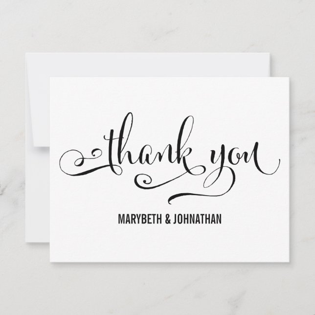 Modern Vi Gör Skript Bröllop Tack Kort (Framsida)