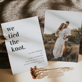 Modern vi har bundit ihop Knot Elopement Bröllop Inbjudningar