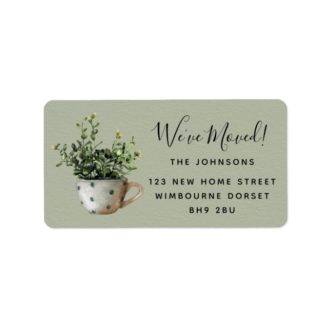 Modern Vi har flyttat-adressetikett Adressetikett (Framsidan)