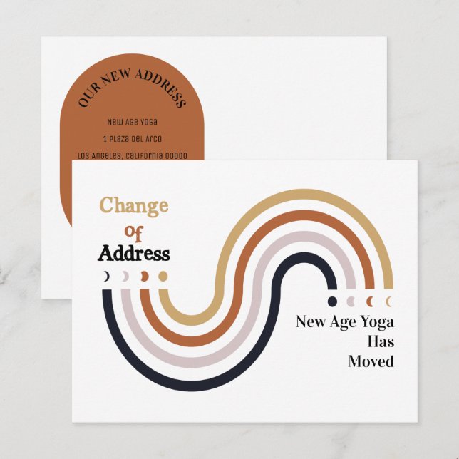 Modern Vi har flyttat-affärsändring i Adress Meddelande Vykort (Fram/baksida)