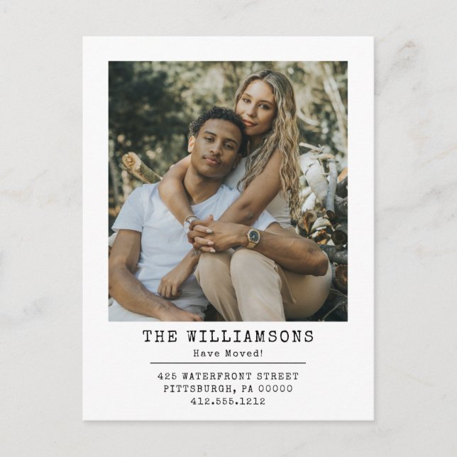 Modern Vi Har Flyttat Ändring Av Adress Foto Flytt Meddelande Vykort (Framsida)