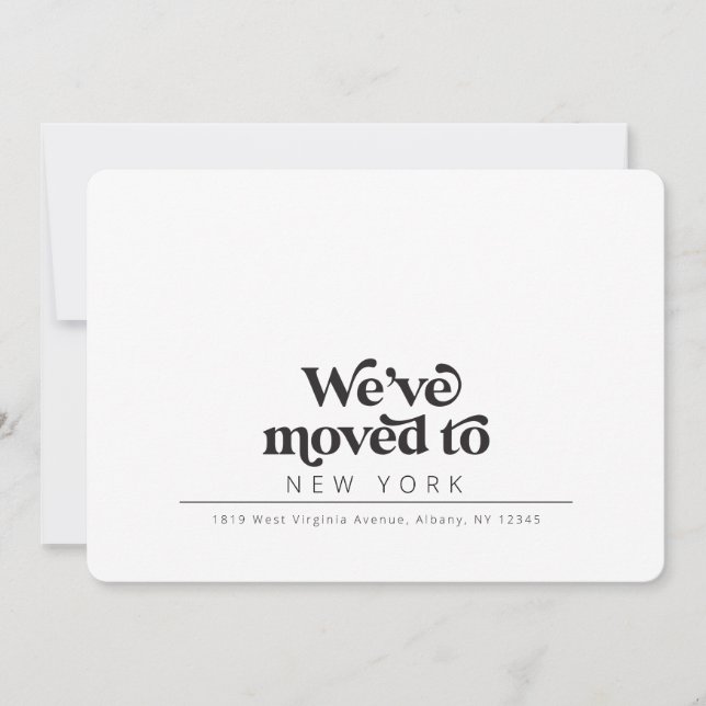 Modern vi har flyttat, enkel flyttningsannons meddelande (Framsida)