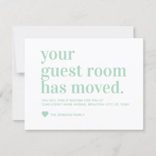 Modern Vi har flyttat Guest Room Flytta Mint-Grönt Meddelande