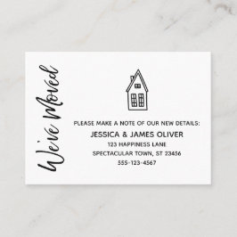 Modern "Vi har flyttat"-kort med lilla House Teckn Visitkort