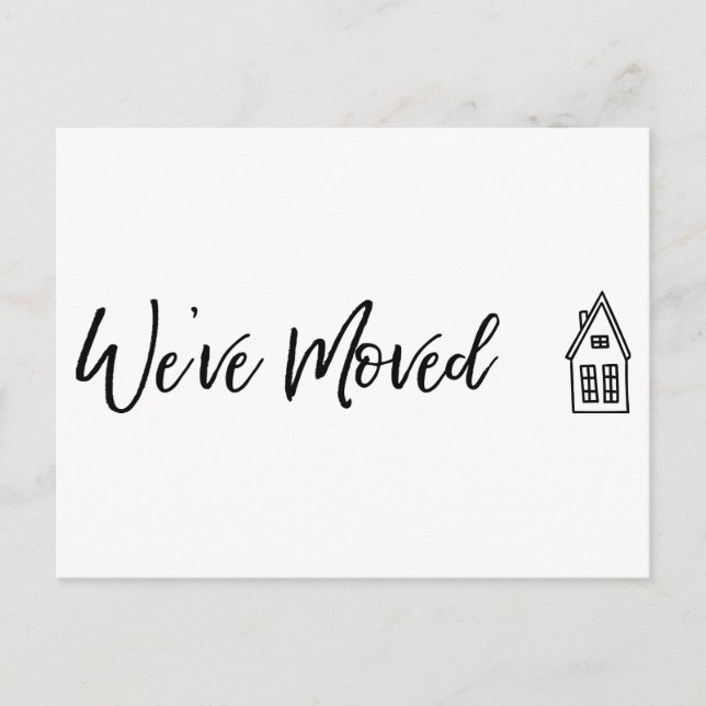 Modern "Vi har flyttat"-kort med lilla House Teckn Vykort (Framsida)