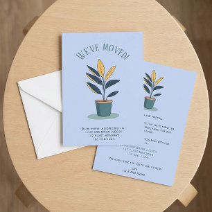 Modern "Vi har Flyttat" med skorstensanläggningen Meddelande