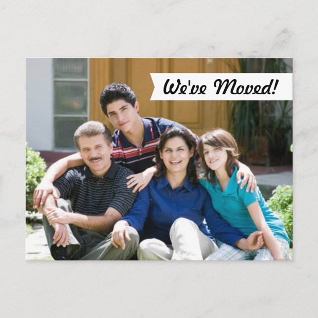 Modern Vi har flyttat! Nytt vykort för hemfoto (Framsida)