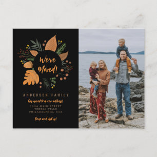 Modern Vi Har Flyttat Tack till Thanksgiving Foto Meddelande Vykort