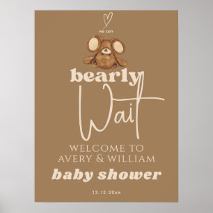 Modern vi kan tidigt vänta på babydusch poster