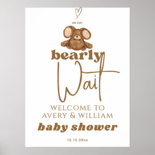 Modern vi kan tidigt vänta på babydusch poster