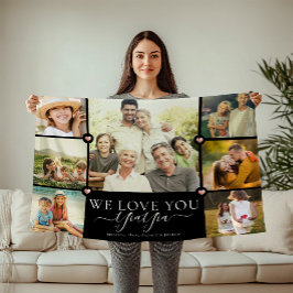 Modern vi Kärlek You Yia-familjen Foto Collage Fle Fleecefilt