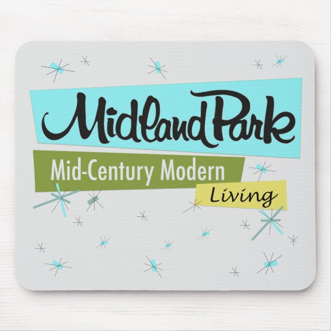 Modern Vibe-musknapp i mitten av århundradet Musmatta (Framsidan)