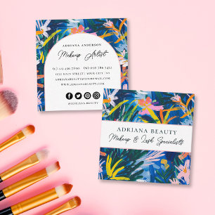 Modern Vibrant Abstrakt Blommigt Beauty Specialist Fyrkantigt Visitkort