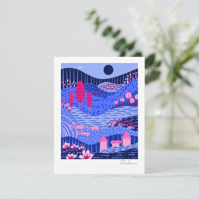 Modern Vibrant Dreamscape Notecard (Stående Fram)