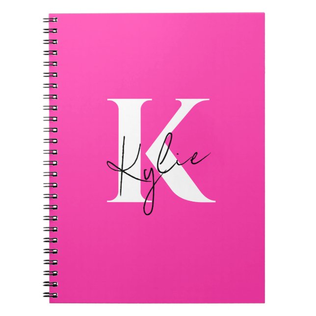 Modern Vibrant Personlig Monogram Namn - Anteckningsbok (Framsidan)
