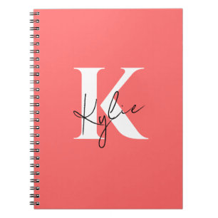 Modern Vibrant Personlig Monogram Namn - Anteckningsbok