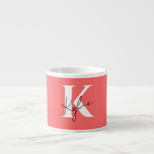 Modern Vibrant Personlig Monogram Namn - Espressomugg