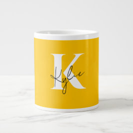 Modern Vibrant Personlig Monogram Namn - Jumbo Mugg